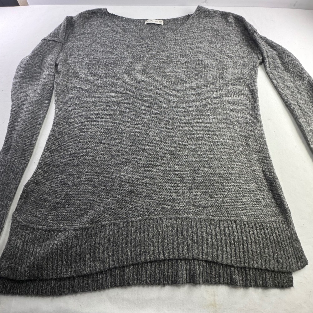 Abercrombie & Fitch Sweater Womens XS/S Grey Marled V-Neck Wool Blend‎ Tunic Top